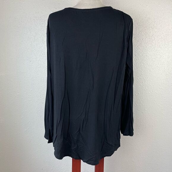 JM Collection Black Long Sleeve Top Size XL EUC - Picture 3 of 5